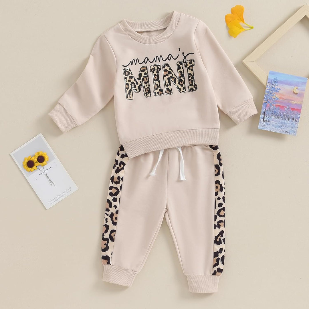 Baby Mädchen Kleidung Sweatshirt Mama's Mini + Lange Hose Zweiteiler Babykleidung Set Kleinkind Outf
