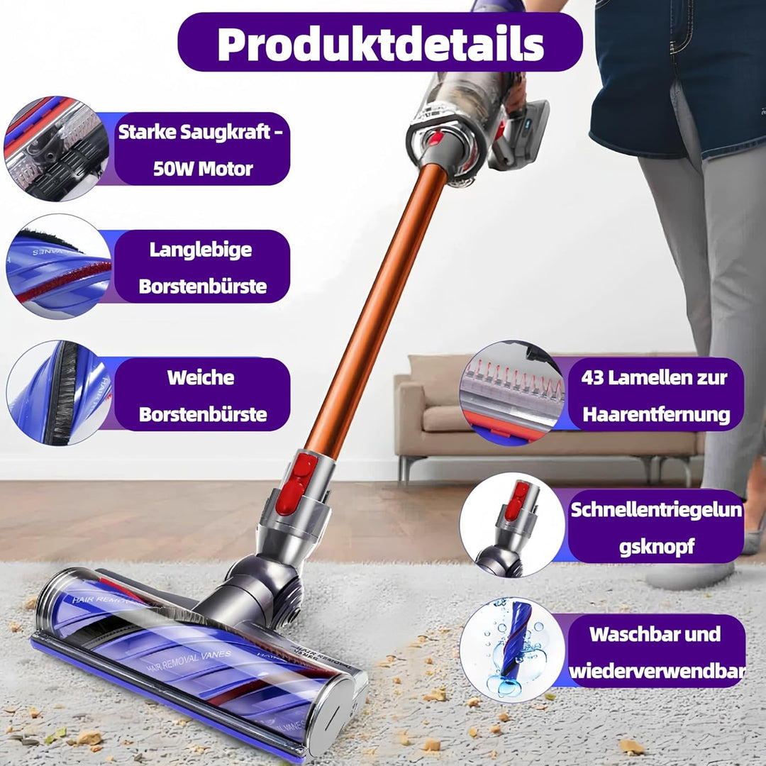 Torque Drive Bodendüse für Dyson V10 V11 V15, Anti-Tangle Elektrische Bodenbürste mit Direktantrieb,