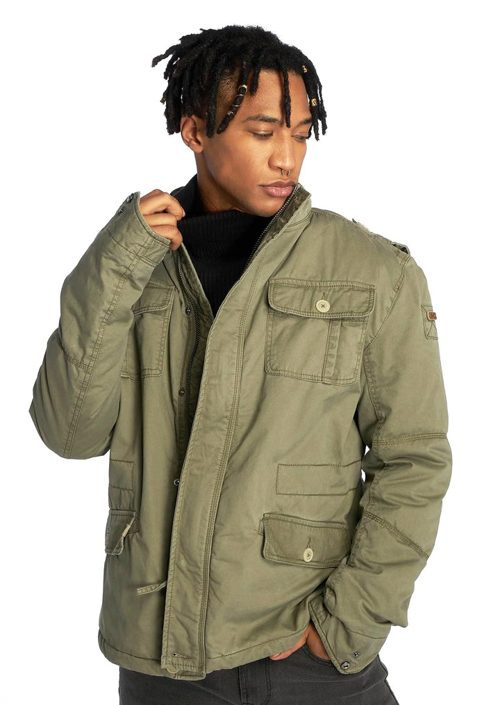 Brandit Jacket - Stylische Jacke für Herren mit versteckter Kapuze, Stehkragen und Baumwollfutter, Ü