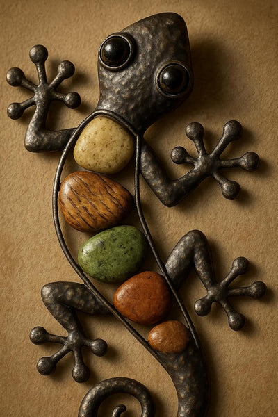 Wanddekoration, Eidechse, Salamander, Kunst-Ornament, zum Aufhängen für Garten, Veranda, Terrasse, R