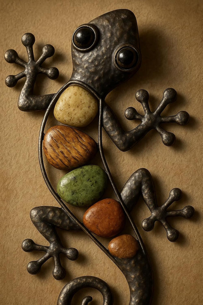 Wanddekoration, Eidechse, Salamander, Kunst-Ornament, zum Aufhängen für Garten, Veranda, Terrasse, R