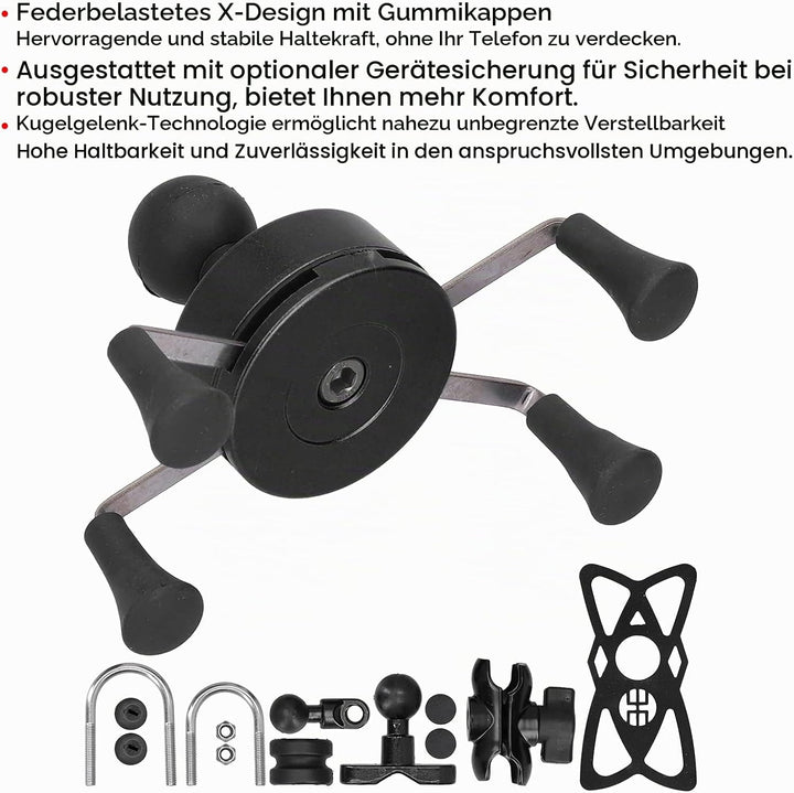 Yctze Motorrad Handyhalter, Handyhalter Kunststoff Metall X-Grip Lenkerhalterung Modifikation Univer