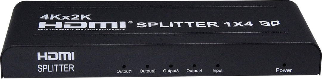 PremiumCord 4K HDMI Splitter 1-4 Port mit Netzteil, Metallgehäuse, Video Auflösung 4Kx2K 2160p UHD,
