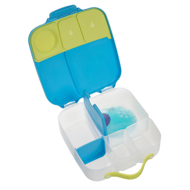 b.box Lunchbox mit Unterteilung für Kinder, Silikon, mit verstellbaren Trennwänden, Ocean Breeze, Oc