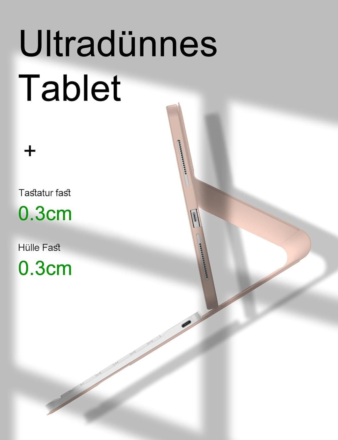 Tastatur Hülle für Xiaomi Redmi Pad SE 8.7 Zoll 2024, QWERTZ Layout Deutscher, Hülle Tastatur mit Ma