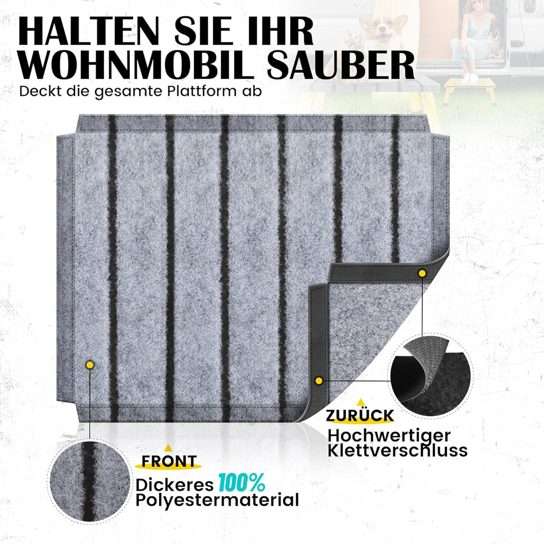 Aluminium Klapptritt Höhenverstellbar mit Anti-Rutsch – 350 kg Belastung, Kippsicher &Leicht – Für C