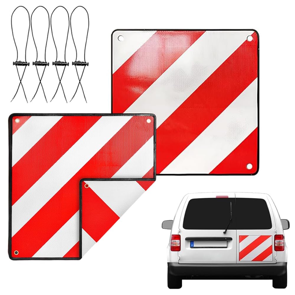 2in1 Warntafel Italien Und Spanien, Warntafel Fahrradträger, Faltbar, 50x50 cm Alu Reflektierend War