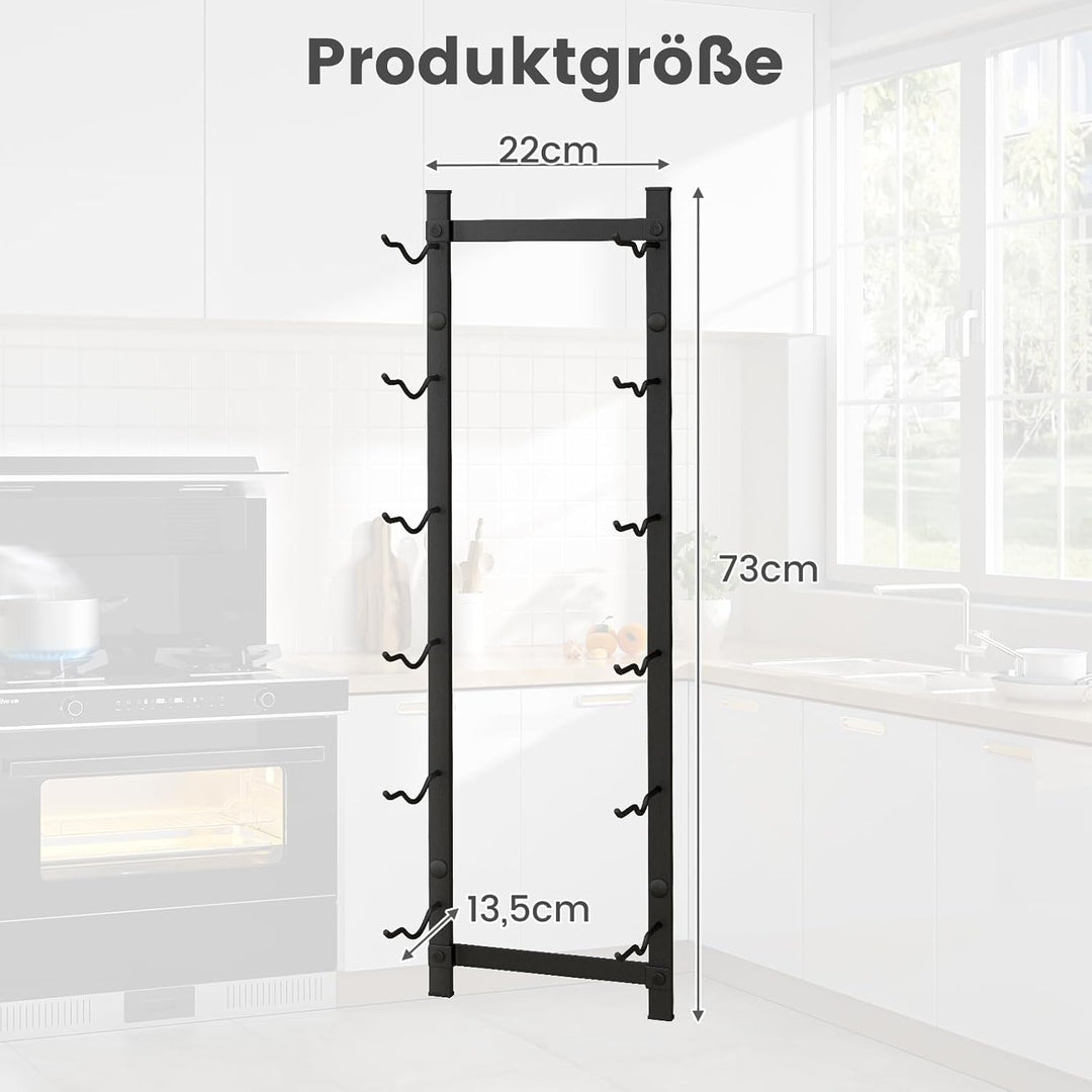 COSTWAY Weinregal Wand für 6 Weinflaschen, Flaschenhalter Metall, Flaschenregal Industrial, Aufbewah