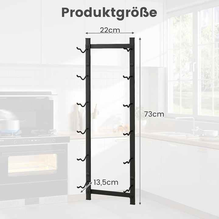 COSTWAY Weinregal Wand für 6 Weinflaschen, Flaschenhalter Metall, Flaschenregal Industrial, Aufbewah