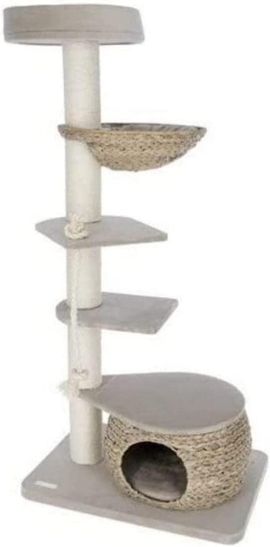Kerbl 81593 Katzen Kratzbaum Banana Leaf Tower 70x50x144 cm, beige, Einheitsgrösse beige / braun 1 S