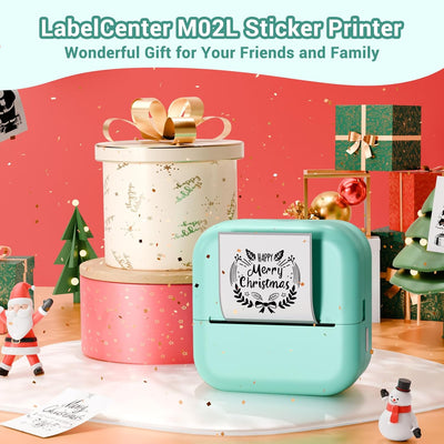 LabelCenter Mini Drucker, Sticker Drucker M02L,Mini Drucker für Smartphone Mini Sticker Drucker,Mini