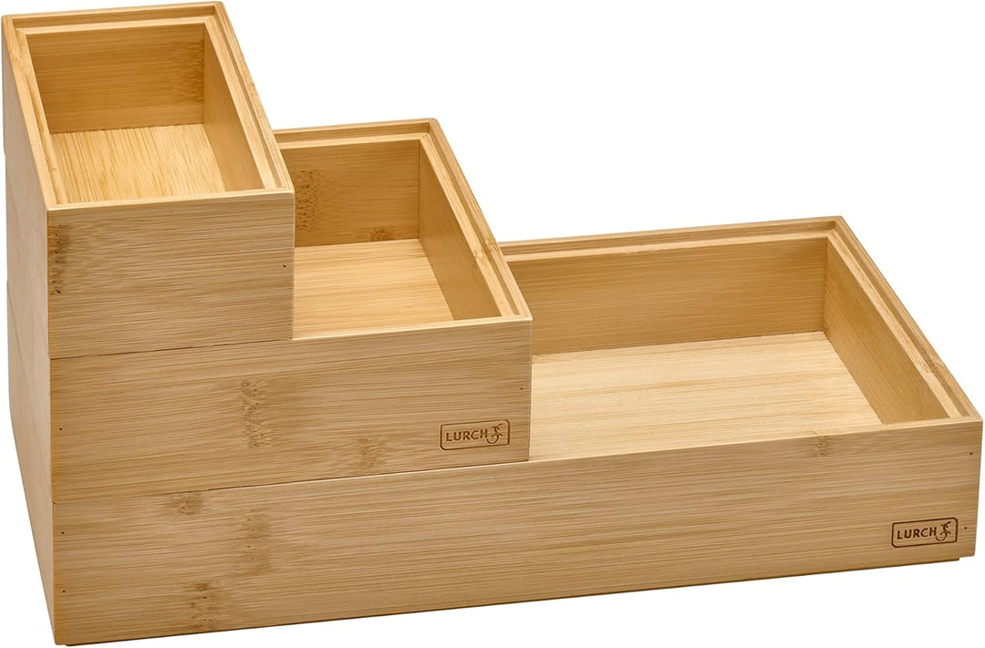 Lurch 10779 Organizer-System Box Einsatz für Schubladen und Aufbewahrungsbox Bambus 14x28cm, 14x28cm