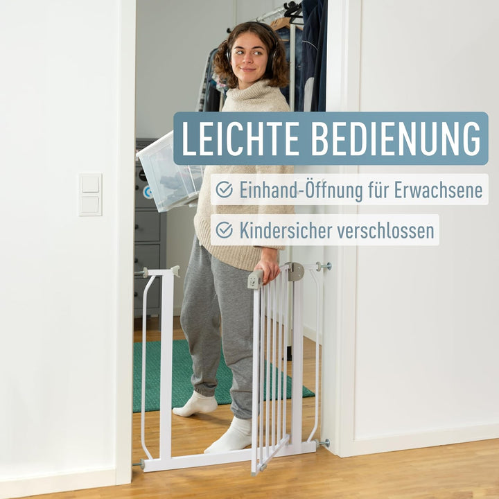 ib style Türschutzgitter Berrin XXL 85-185 - Extra breiter Durchgang, Treppenschutzgitter für Babys,