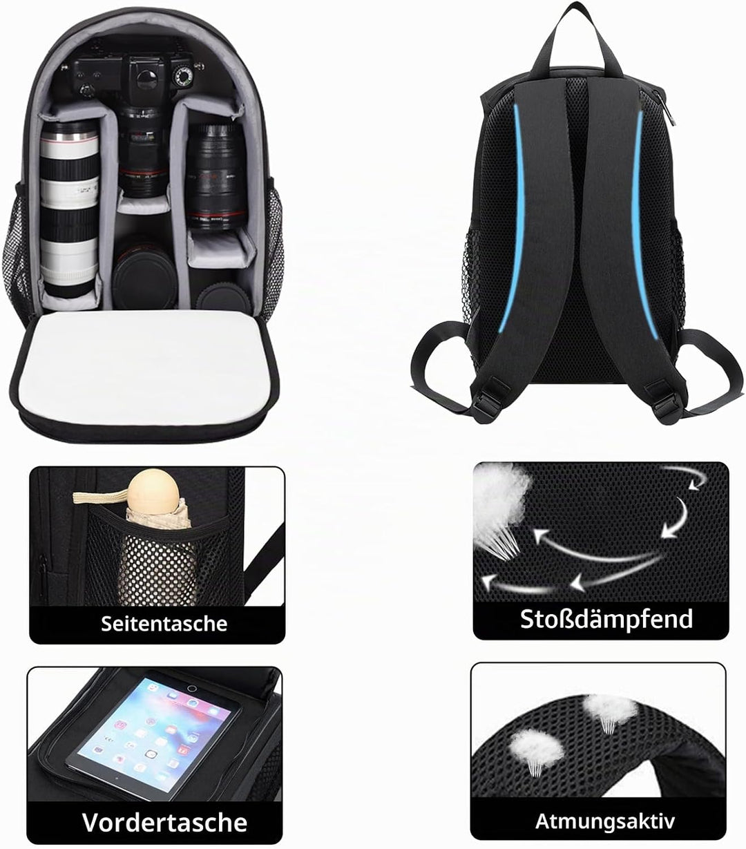 Kamerarucksack Kameratasche Spiegelreflex Klein Leicht Fotorucksack Kamera Rucksack für DSLR SLR und