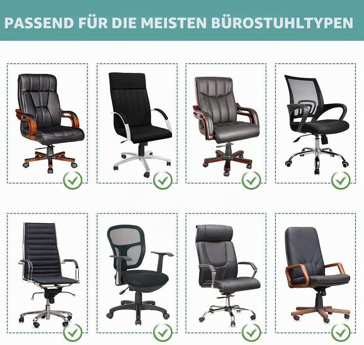 Melaluxe Bürostuhl-Überzug – Universal Stretch Schreibtischstuhl-Überzug (Grösse: L) – Schwarz