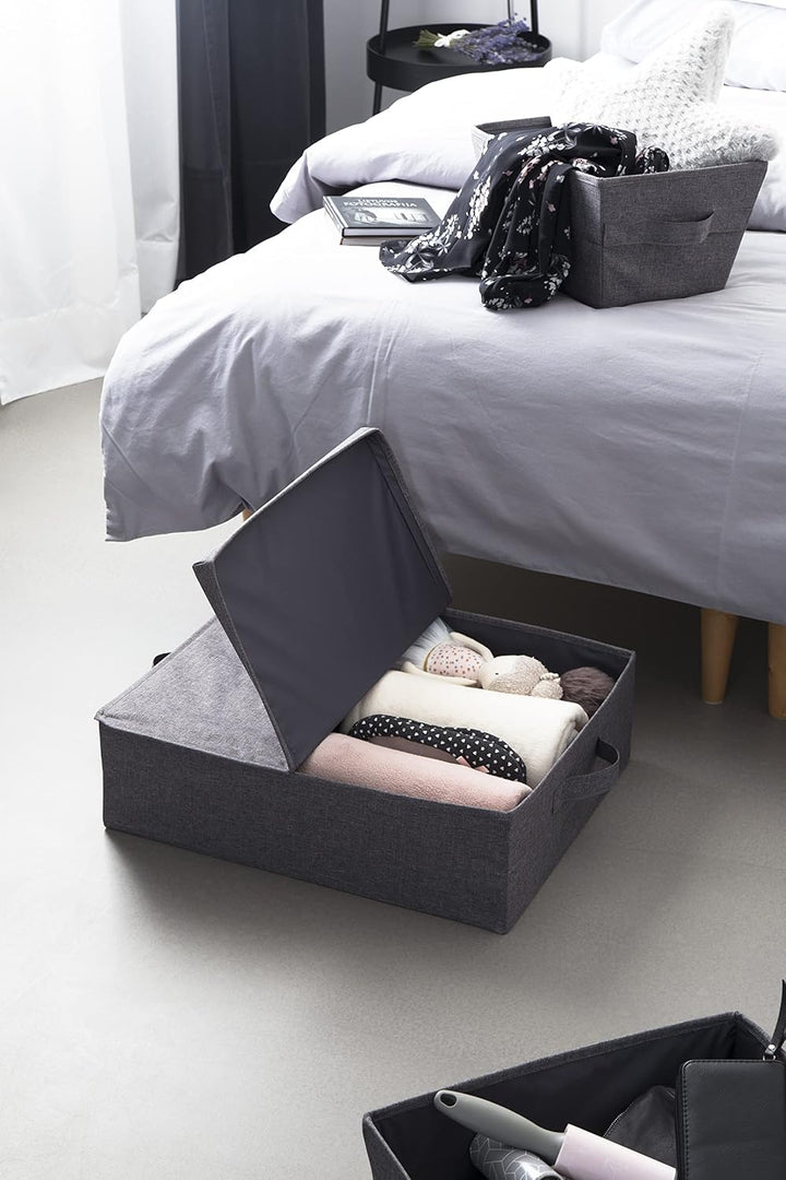 BIGSO Unterbett Aufbewahrungsbox – faltbare Box mit Griffen für Decken, Kleidung, Kissen, Spielzeug