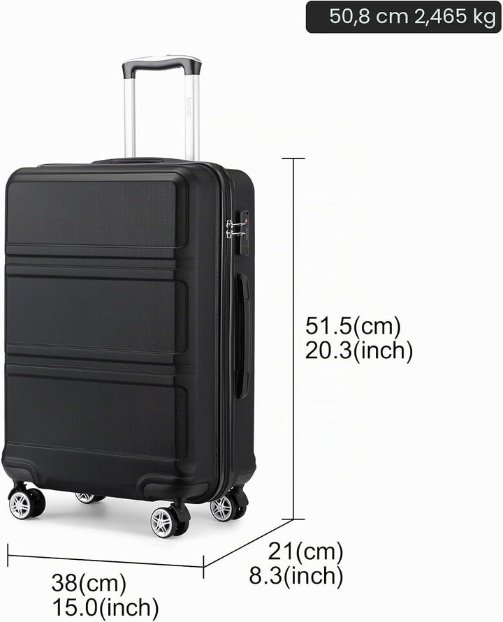 Kono Koffer Trolley Hartschale Handgepäck Zwillingsrollen Leichtgewicht ABS Kabinentrolley Reisekoff
