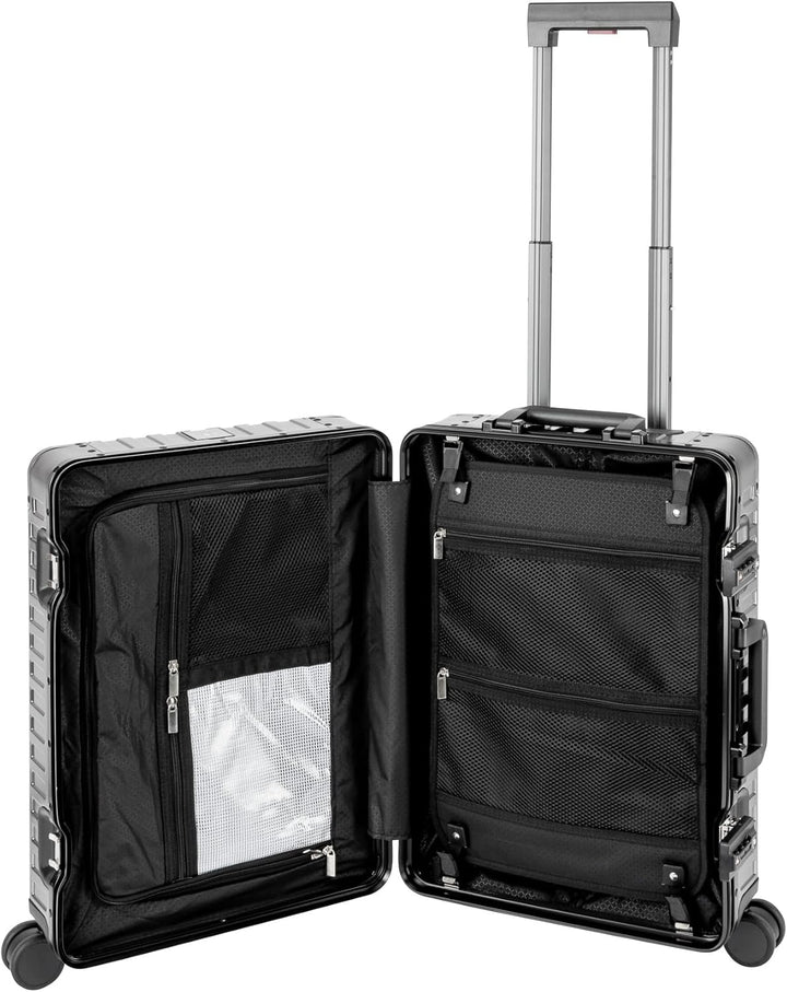 Travelhouse Tokyo Alu Reisekoffer Graphit S-55cm & M-66cm Hartschalenkoffer Reise Trolley Koffer Set