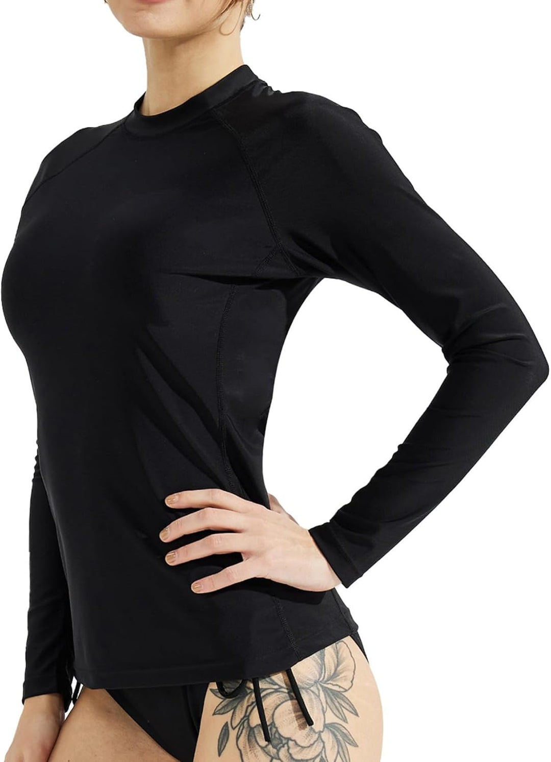 SURFEASY Damen Rash Guard Langarm Sonnenschutz Schnelltrocknend Badeshirt Surf Shirt Schwimmen Badem