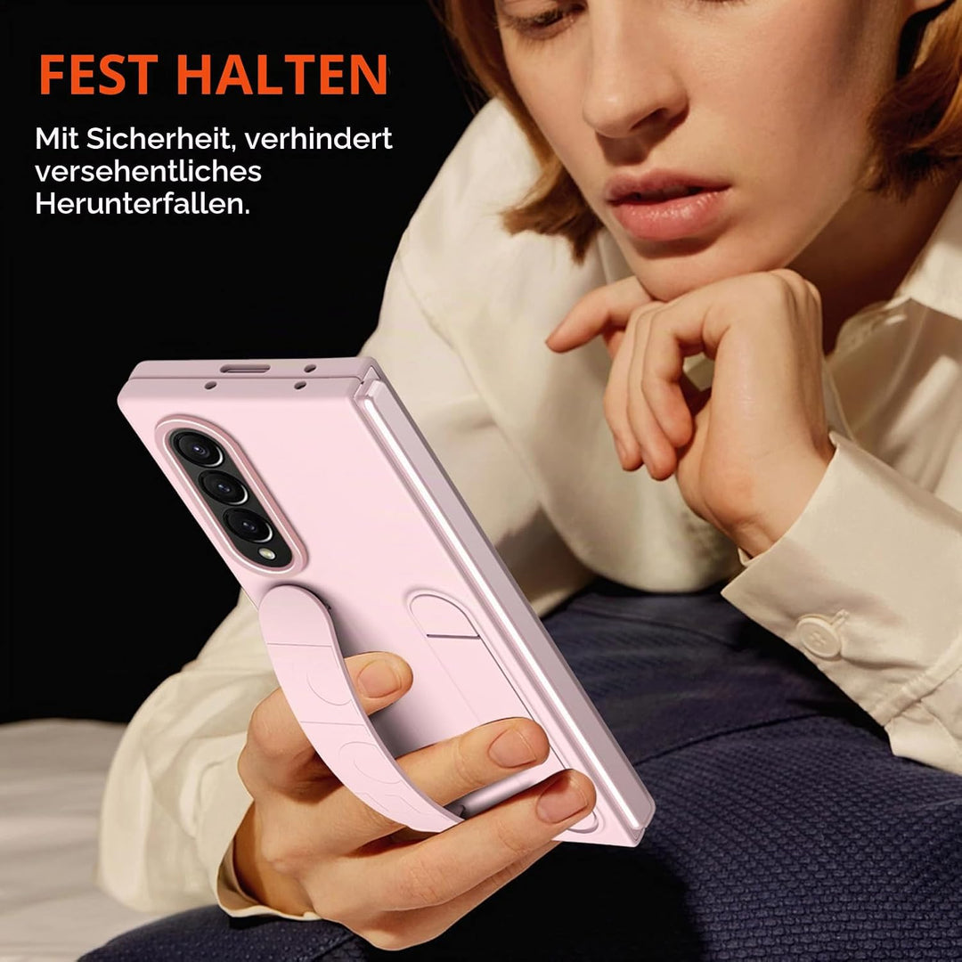 NINKI Kompatibel mit Samsung Galaxy Z Fold 4 Hülle mit Displayschutz Z fold 4 handschlaufe Hülle mit