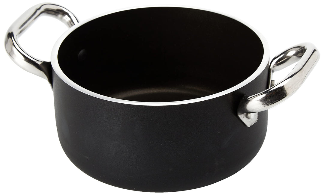 Pentole Agnelli ALSA2104SSPI16 Schwarzer Hochaluminium-Auflauf, 5 mm dick, 10 mm Induktionsboden, mi