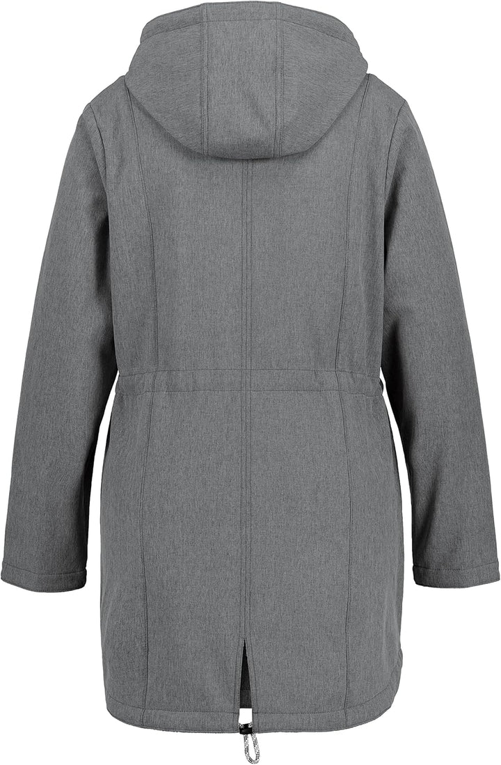 Ulla Popken Damen Funktionsjacke, Softshelljacke Gebondet mit Vlies Jacke, Schwarz
