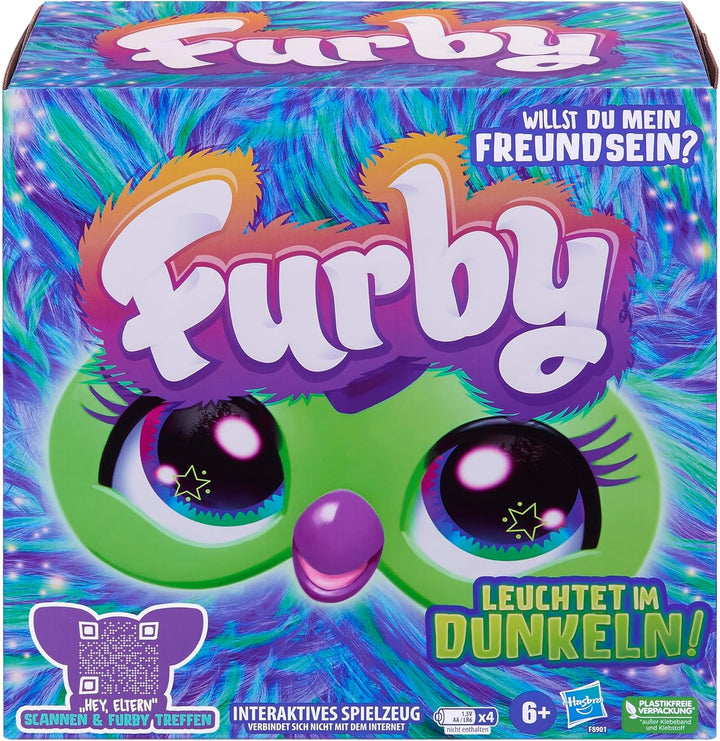 Furby Galaxy, leuchtet im Dunkeln, interaktives Plüschspielzeug - Deutsche Fassung, Silber/Blau/Lila