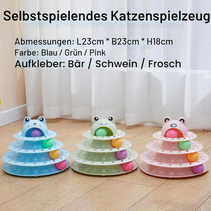 Suhaco 26 PCS Katze Spielzeug Für Indoor Kätzchen Interaktive Rolle 4-Level Track Kitty KatzeSpielze