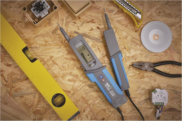 EMOS Spannungsprüfer und Phasentester CAT IV 600 V, AC/DC Volttester/digitaler Spannungstester 6V -