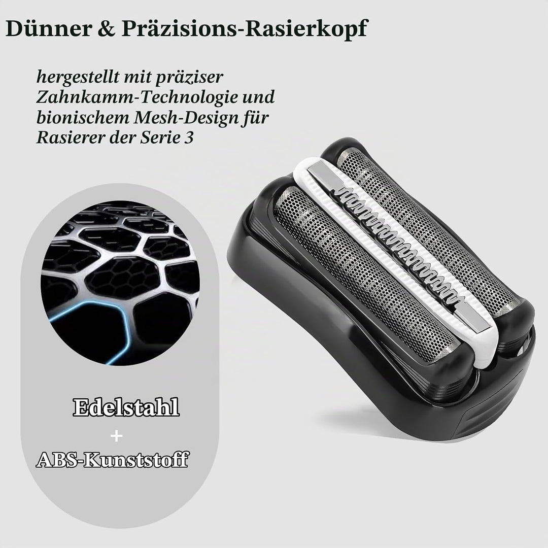 Scherkopf Serie 3 für Rasierer Herren Elektrisch, 2 Stück Ersatzscherteil Ersatzkopf Serie 3 32b Kom