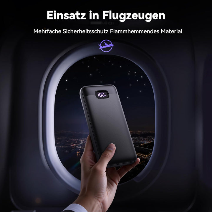 TECKNET Powerbank 20000mAh 22,5 W Schnellladefunktion PD3.0 QC4.0, externer Handyakku mit LED-Displa