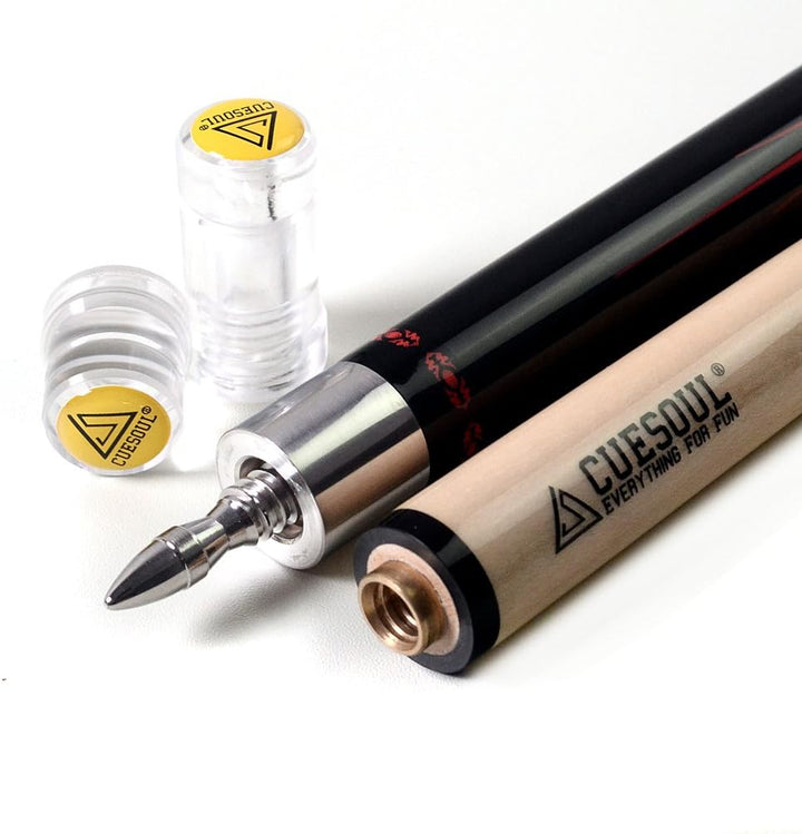 DHOLE CUESOUL 58 "2 Piece Maple Billiard Queue 19 Unzen Schwarz 12.75mm, Schwarz 12.75mm