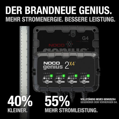 NOCO GENIUS2X4: 8A (2A/Bank) Ladegerät, 6V/12V Batterieladegerät, Erhaltungsladegerät und Desulfator