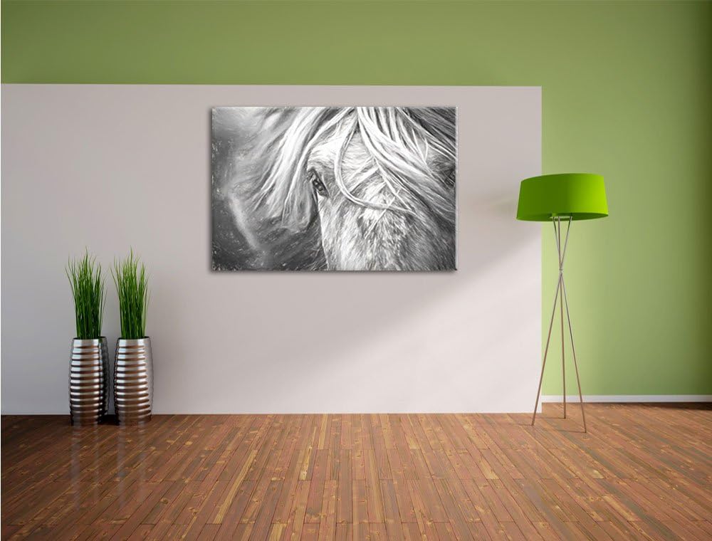 Pixxprint Islandpony in den Westfjorden als Leinwandbild/Grösse: 100x70 / Wandbild/Kunstdruck/fertig