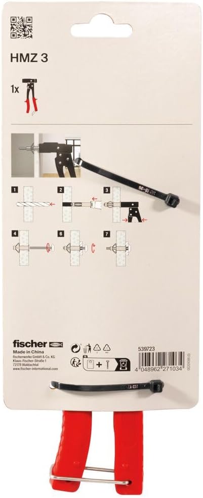 fischer Montagezange HM Z 3, Heimwerker-Bedarf zur Befestigung von Hohlraumdübeln HM, stabil & belas