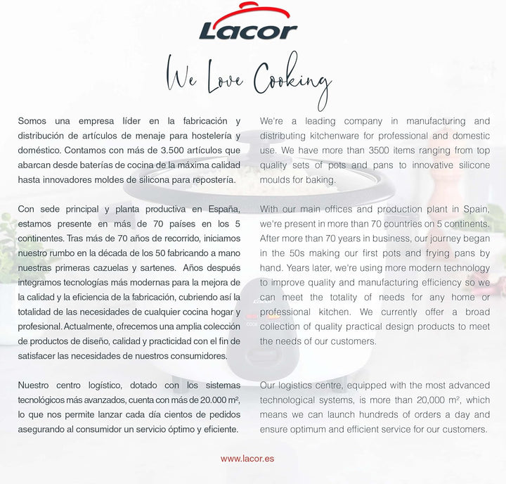 Lacor - 69233 - Elektrischer Reiskocher mit abnehmbarem Inneneimer von 1,8 L, Antihaft 100% ECO und