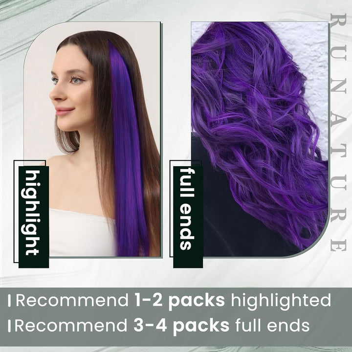 RUNATURE Lila Extensions Bonding Echthaar 45cm I Tip Haar Extensions Echthaar Hot Pink Keratin Haarv