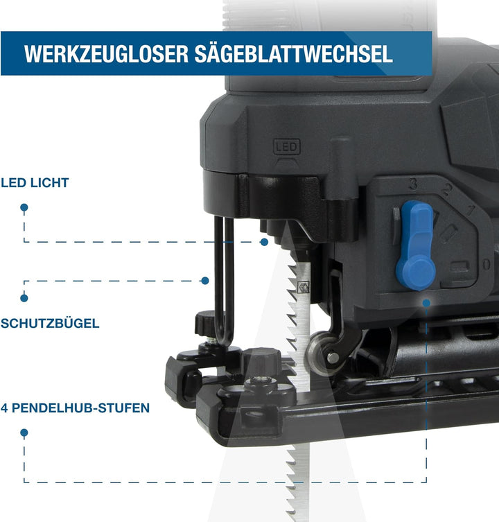 HYUNDAI Akku-Stichsäge JS20X-26 (mit 1 x 2.0Ah Akku/Ladegerät), mit 1 x 2.0Ah Akku/Ladegerät