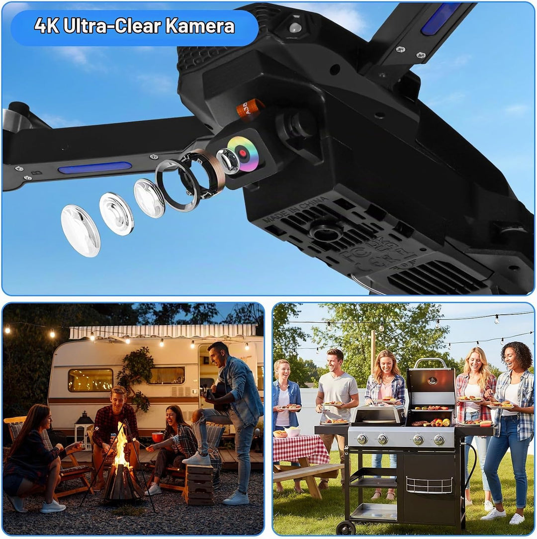 Drohne mit Kamera 1080P HD für Kinder, WiFi FPV Drone für Anfänger, RC Quadcopter mit 2 Akku, Schwer