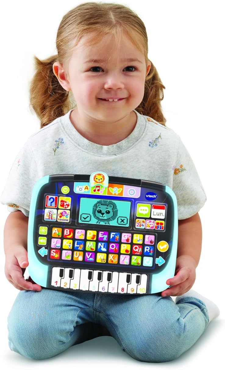 VTech Bit Smart Tablet, Lern-Tablet für Kinder mit Hintergrundbeleuchtung, ABC-Tastatur und 10 Klavi