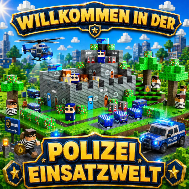 Spiele Kontor Magnetische Bausteine Polizei - 150 Stück Magnetbausteine | Kinderspielzeug für Jungen
