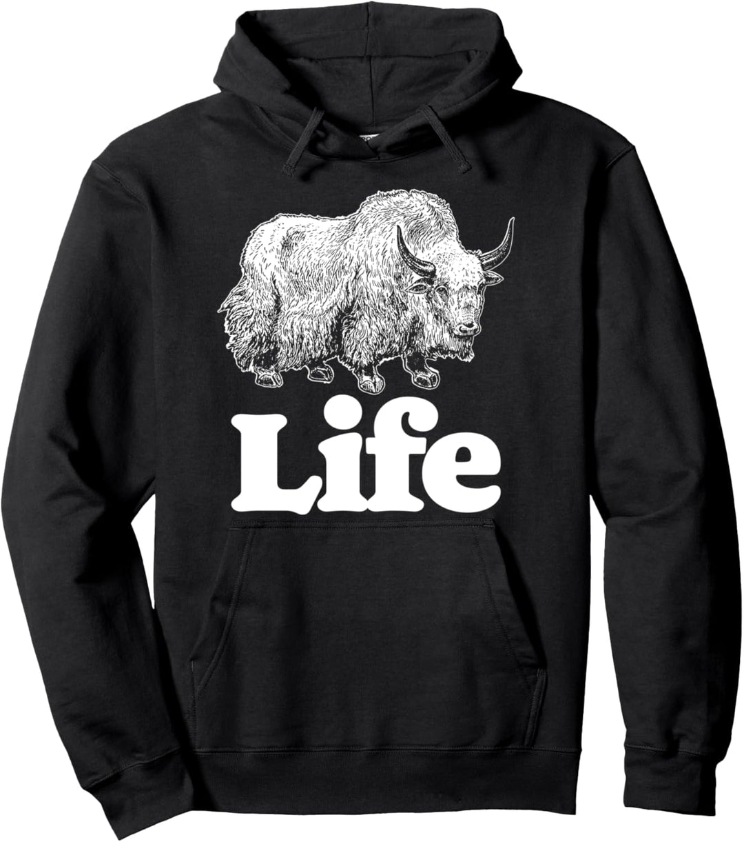 Yak Life! Funny Kayak Paddle River Lovers Distressed Retro Pullover Hoodie