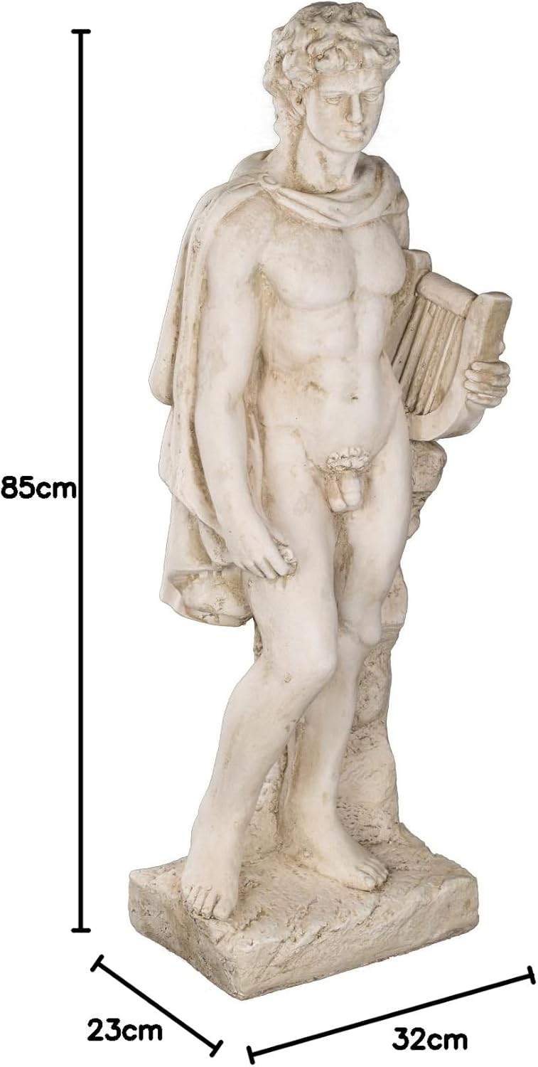 Wetterfeste Riesige schwere (11kg) Statue 85 cm hoch SYL-A 14013- Apollo , Gott mit Instrument, Krie