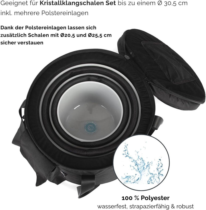 Bodhi Gepolsterte Tasche für Kristallklangschale Ø 30,5 cm | Extra Dicke Tragetasche für Quarzklangs