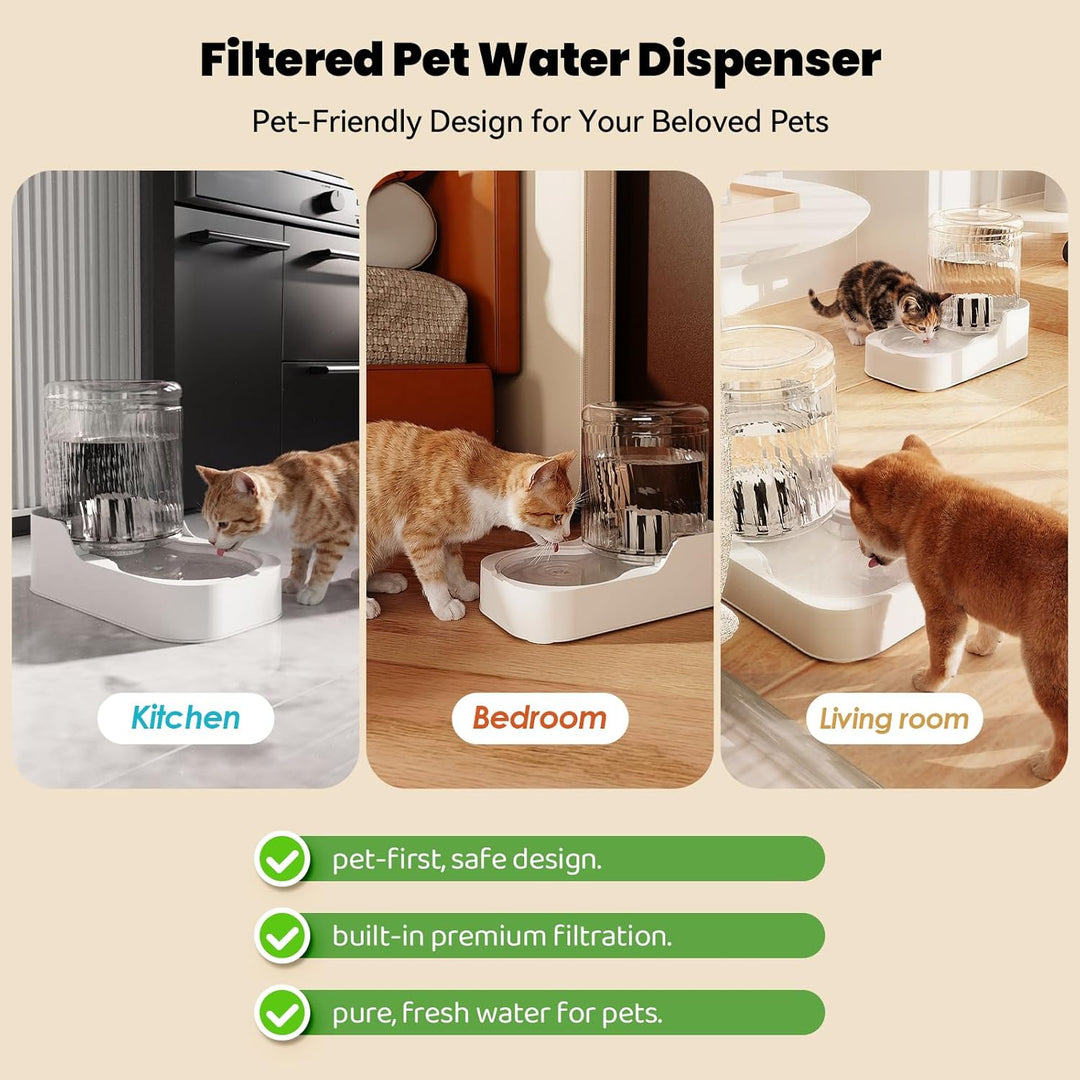 JUNSPOW Automatischer Katzen-Wasserspender, Hund Wassernapfspender Einstellbare Wasserspender, Auto