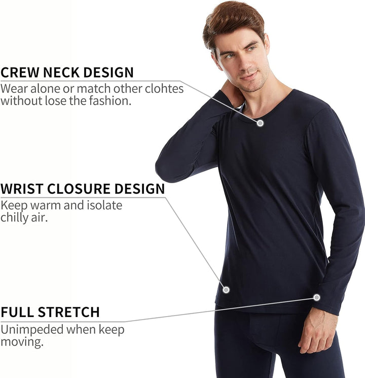 Herren-Thermounterwäsche-Set, lange Unterhose, Thermounterwäsche, Unterhemd und Unterteil, ultraweic