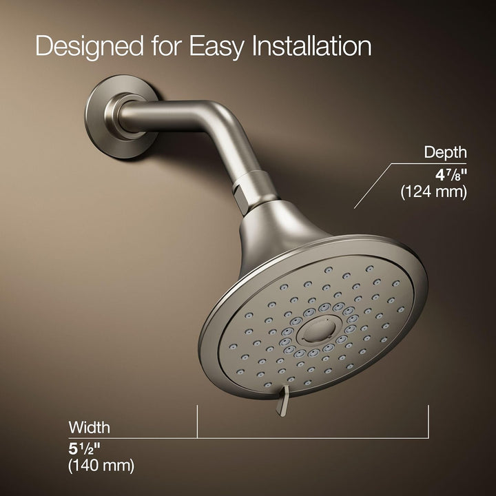 Kohler 22169-G-BN Forte Duschkopf, Gebürstetes Nickel 6,6 l/min Gebürstetes Nickel, 6,6 l/min Gebürs