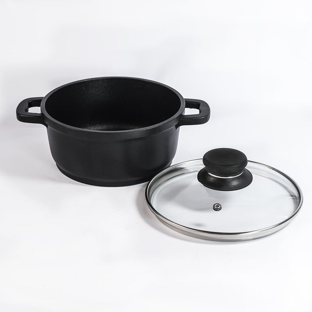 Premium Kochtopf mit Titan- und Silber-Metallic-Antihaftbeschichtung – 1,8 Liter Fassungsvermögen, Ø