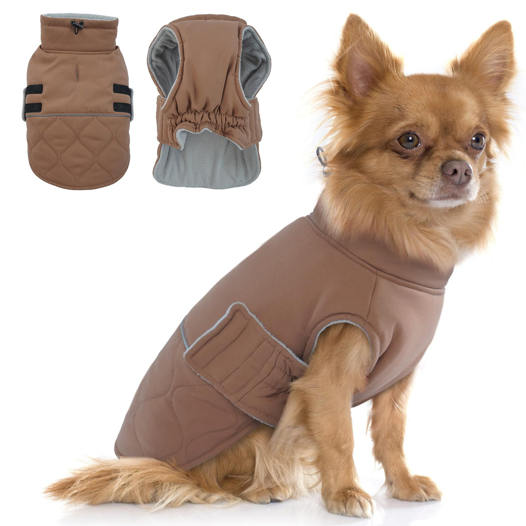 Hundemantel für Kleine Hunde, Wattierend Wintermantel Mantel Hund Geschirröffnung, Jacken Gefüttert