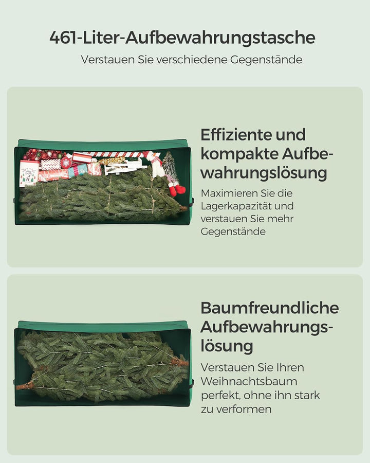 SONGMICS Aufbewahrungstasche für Weihnachtsbaum, Tragetasche auf Rollen, für Bäume bis zu 274 cm, fü